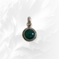 925 Sterling Silver Women Pendant With Authentic Green Onyx Gemstone