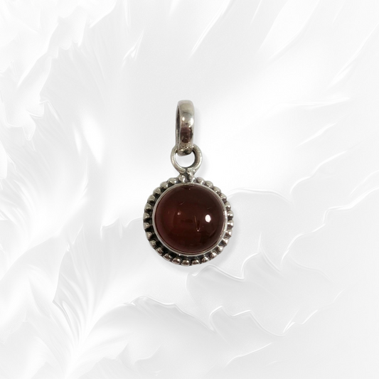925 Sterling Silver Women Pendant With Authentic Carnelian Gemstone