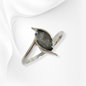 925 Sterling Silver Women's Ring with Authentic Labradorite Gemstone