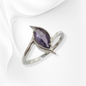 925 Sterling Silver Women's Ring with Authentic Amethyst Gemstone