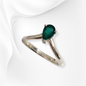 925 Sterling Silver Women's Ring with Authentic Green Onyx Gemstone