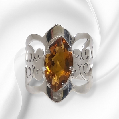 925 Sterling Silver Women's Ring with Hydro Yellowstone