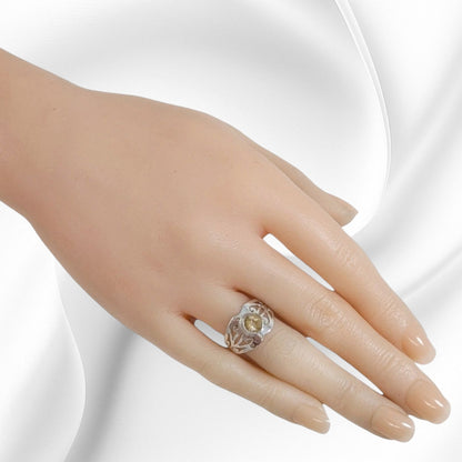 925 Sterling Silver Women's Ring with Authentic Citrine Gemstone