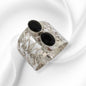 925 Sterling Silver Women's Ring with Authentic Black Onyx Gemstones