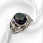 925 Sterling Silver Women's Ring with Authentic Mystic Topaz