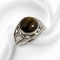 925 Sterling Silver Women's Ring with Authentic Tiger's Eye Gemstone