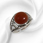 925 Sterling Silver Women's Ring with Authentic Carnelian Gemstone