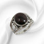 925 Sterling Silver Women's Ring with Authentic Red Garnet Gemstone