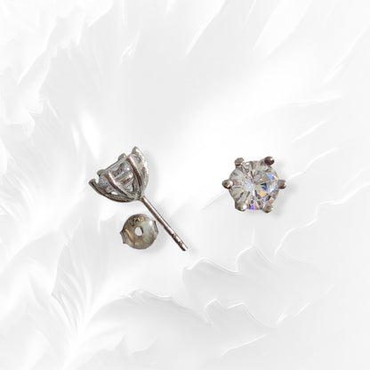 925 Sterling Silver Stud Earrings with Cubic Zirconia Crystals