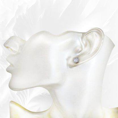 925 Sterling Silver Stud Earrings with Cubic Zirconia Crystals