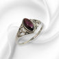 925 Sterling Silver Women's Ring With Authentic Red Garnet Gemstone
