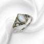925 Sterling Silver Women's Ring With Authentic Moonstone Gemstone