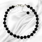 Authentic Black Onyx Gemstones with 925 Sterling Silver Women's Beads Bracelet