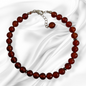 Authentic Carnelian Gemstones with 925 Sterling Silver Women's Beads Bracelet
