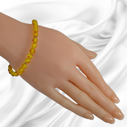 Authentic Natural Amber with 925 Sterling Silver Women's Beads Bracelet
