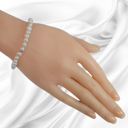 Authentic Freshwater Pearls with 925 Sterling Silver Women's Beads Bracelet
