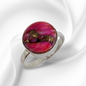 925 Sterling Silver Women's Ring with Authentic Pink Dahlia Copper Turquoise Gemstone