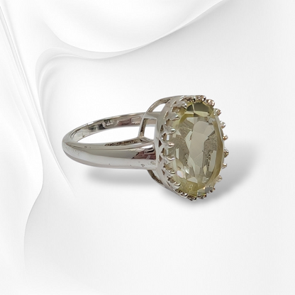 925 Sterling Silver Women's Ring with Authentic Lemon Topaz