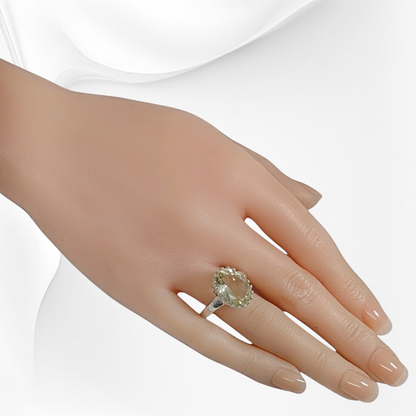 925 Sterling Silver Women's Ring with Authentic Lemon Topaz