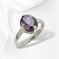 925 Sterling Silver Women's Ring with Authentic Amethyst Gemstone