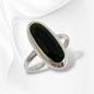 925 Sterling Silver Women Ring with Authentic Black Onyx Gemstone