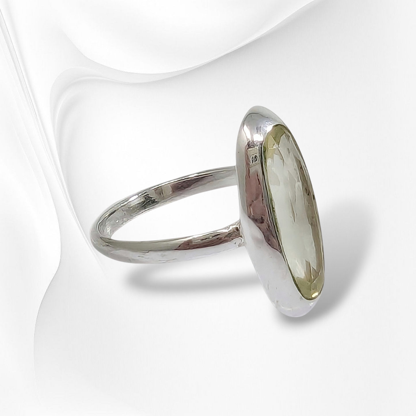 925 Sterling Silver Women Ring with Authentic Lemon Topaz