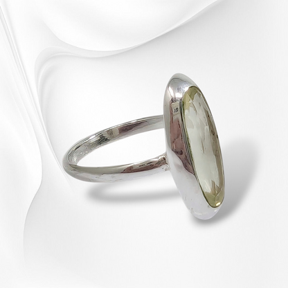 925 Sterling Silver Women Ring with Authentic Lemon Topaz