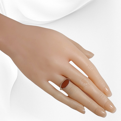 925 Sterling Silver Women Ring with Authentic Carnelian Gemstone