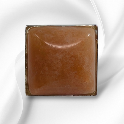 925 Sterling Silver Women's Ring with Authentic Orange Quartz