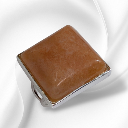 925 Sterling Silver Women's Ring with Authentic Orange Quartz