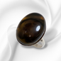 925 Sterling Silver Women's Ring with Authentic Smoky Quartz