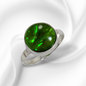925 Sterling Silver Women's Ring with Authentic Green Opal