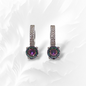 925 Sterling Silver Hoop Earrings with Mystic Topaz