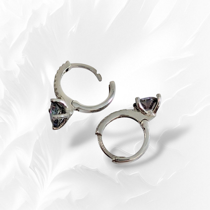 925 Sterling Silver Hoop Earrings with Mystic Topaz