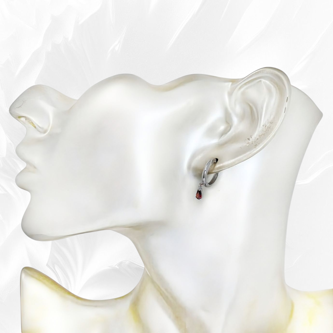 925 Sterling Silver Hoop Earrings with Cubic Zirconia Crystals