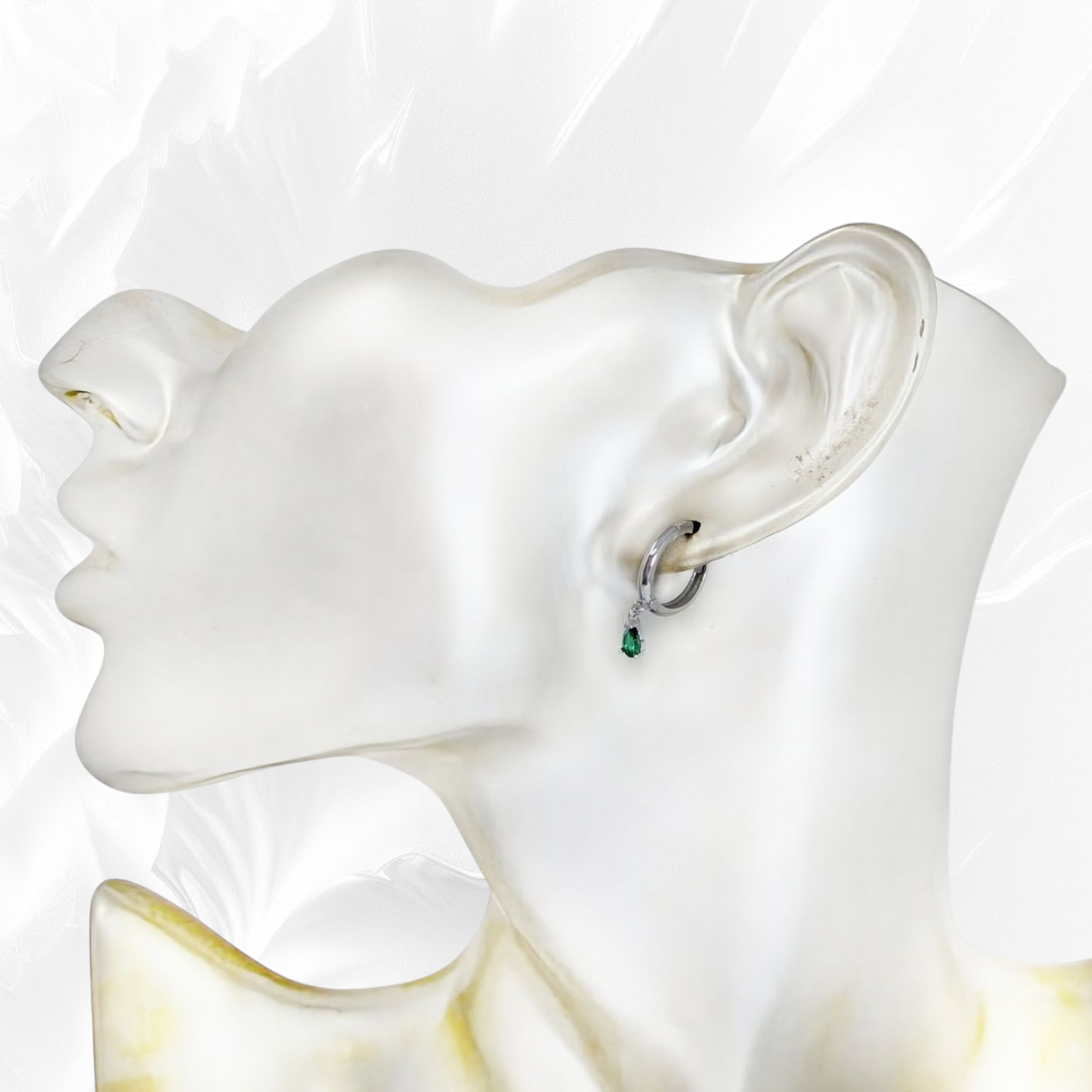 925 Sterling Silver Hoop Earrings with Cubic Zirconia Crystals