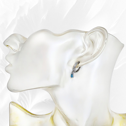 925 Sterling Silver Hoop Earrings with Cubic Zirconia Crystals