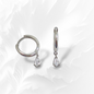 925 Sterling Silver Hoop Earrings with Cubic Zirconia Crystals