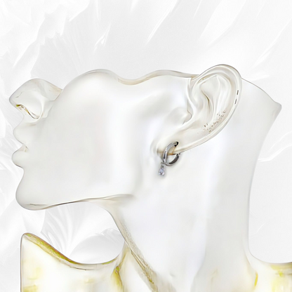 925 Sterling Silver Hoop Earrings with Cubic Zirconia Crystals