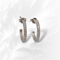 925 Sterling Silver Stud Hoop Earrings with Cubic Zirconia Crystals