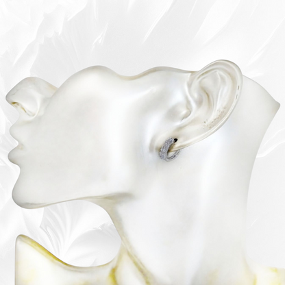 925 Sterling Silver Hoop Earrings with Cubic Zirconia Crystals