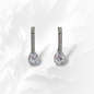 925 Sterling Silver Teardrop Dangle Earrings with Cubic Zirconia Crystals