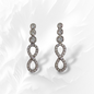 925 Sterling Silver Infinity Stud Earrings with Cubic Zirconia Crystals