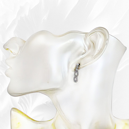 925 Sterling Silver Infinity Stud Earrings with Cubic Zirconia Crystals