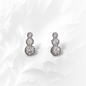 925 Sterling Silver Trickle Stud Earrings with Cubic Zirconia Crystals