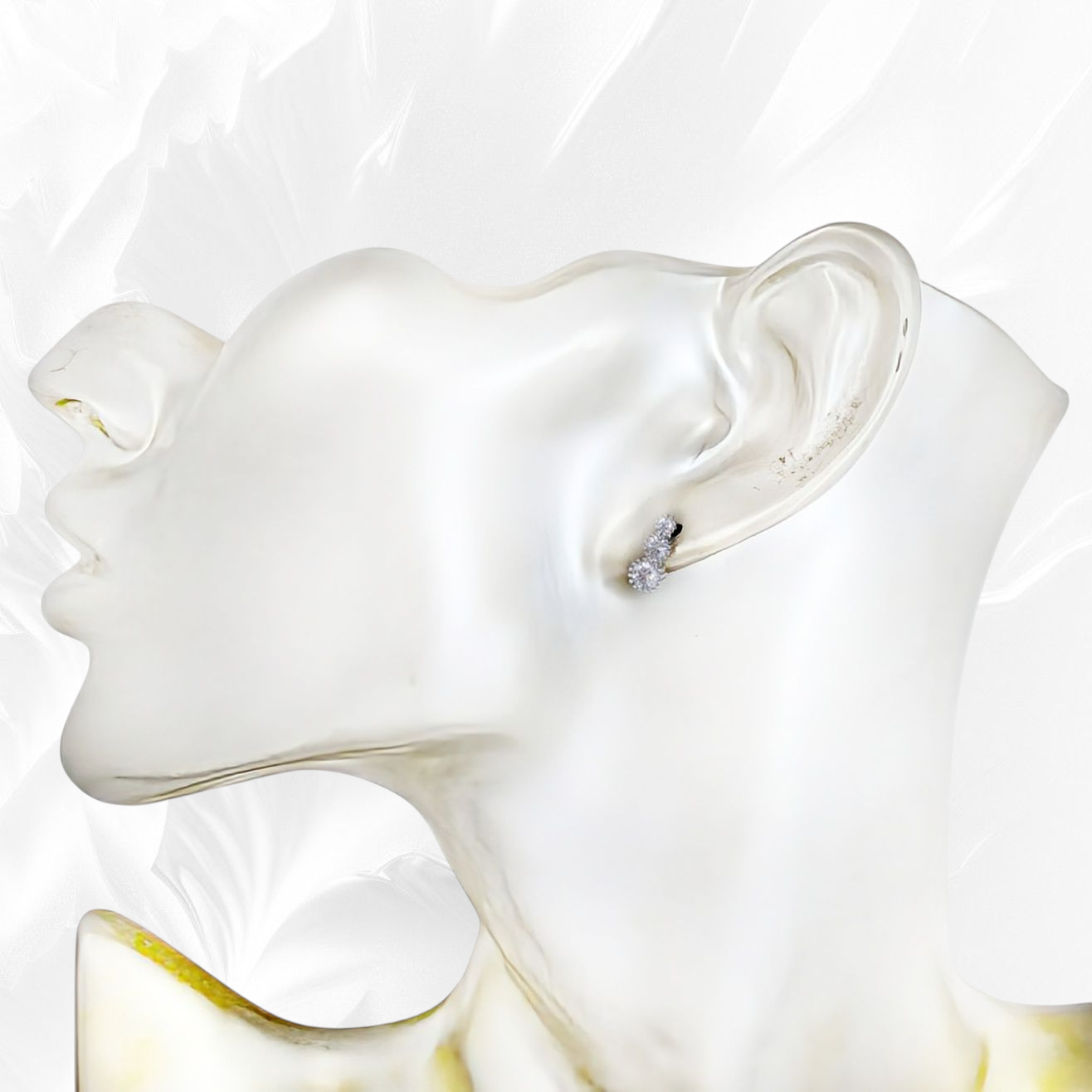 925 Sterling Silver Trickle Stud Earrings with Cubic Zirconia Crystals