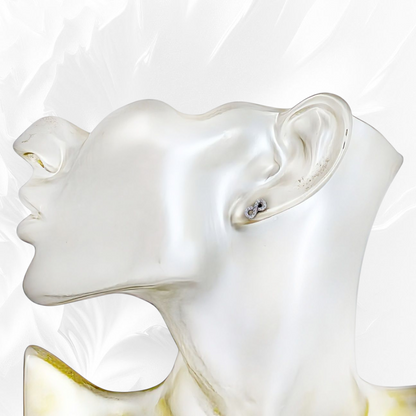 925 Sterling Silver Infinity Stud Earrings with Cubic Zirconia Crystals