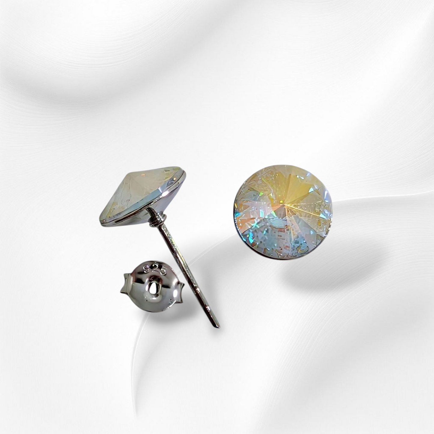 925 Sterling Silver Stud Earrings with Authentic Crystals from Swarovski
