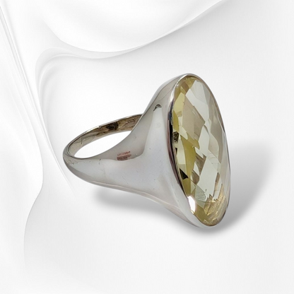925 Sterling Silver Women's Ring with Authentic Lemon Topaz