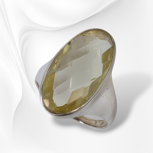 925 Sterling Silver Women's Ring with Authentic Lemon Topaz